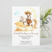 Western Cowboy Babydusche Einladung (Stehend Vorderseite)