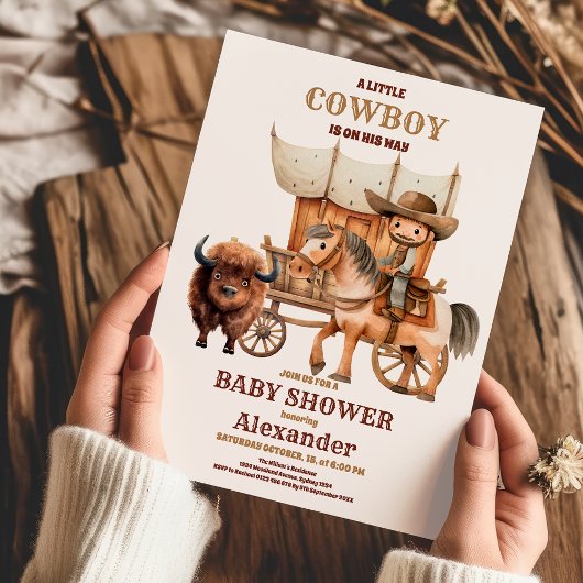 Western Cowboy Babydusche Einladung