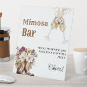 Western Cowboy Bachelorette Mimosa Bar Table Sign Sockelschild (In Situ)