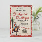 Western Cowboy Barbeque zum Vater Einladung (Stehend Vorderseite)