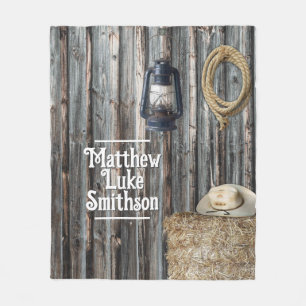 Western Cowboy Barn Fleecedecke