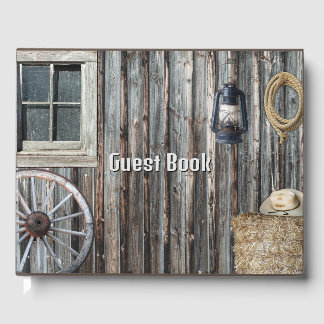 Western Cowboy Barn Tapestry Gästebuch