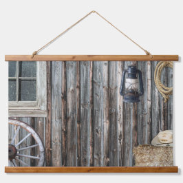 Western Cowboy Barn Tapestry Wandteppich Mit Holzrahmen