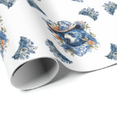 Western Cowboy Bear - Blue Bear with Floral Bandan Geschenkpapier (Rolleneckpunkt)