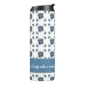 Western Cowboy Bear - Blue Bear with Floral Bandan Thermosbecher (Nach links gedreht)