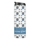 Western Cowboy Bear - Blue Bear with Floral Bandan Thermosbecher (Nach rechts gedreht)