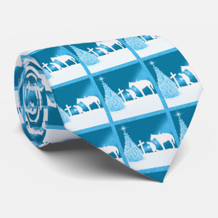 Western-Cowboy-betende Winter-Schnee-Szene Krawatte