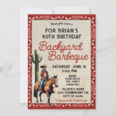 Western Cowboy Birthday Backyard Barbeque Einladung (Vorderseite)