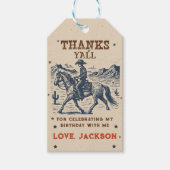 Western Cowboy Birthday Danke Geschenkanhänger (Vorderseite)