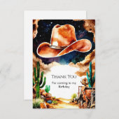 Western Cowboy Birthday Dankeskarte (Vorne/Hinten)