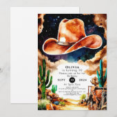 Western Cowboy Birthday Einladung (Vorne/Hinten)