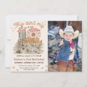Western Cowboy Birthday Foto Einladung (Vorderseite)