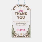 Western Cowboy Birthday Party Danke Geschenkanhänger (Vorderseite)