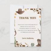 Western Cowboy Birthday Party Dankeskarte (Vorderseite)