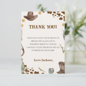 Western Cowboy Birthday Party Dankeskarte (Stehend Vorderseite)