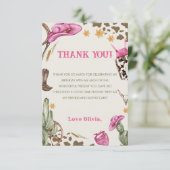 Western Cowboy Birthday Party Dankeskarte (Stehend Vorderseite)