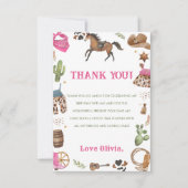 Western Cowboy Birthday Party Dankeskarte (Vorderseite)