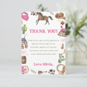 Western Cowboy Birthday Party Dankeskarte (Stehend Vorderseite)