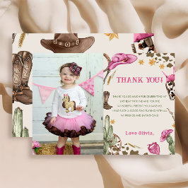 Western Cowboy Birthday Party Foto Dankeskarte