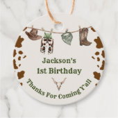 Western Cowboy Birthday Party Geschenkanhänger (Vorderseite)