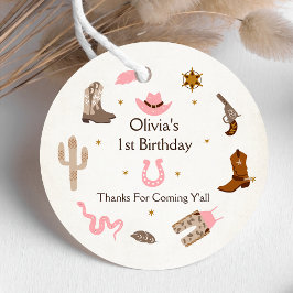 Western Cowboy Birthday Party Geschenkanhänger