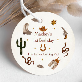 Western Cowboy Birthday Party Geschenkanhänger