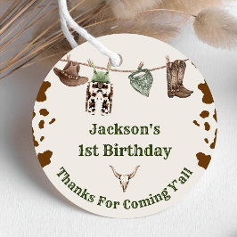 Western Cowboy Birthday Party Geschenkanhänger
