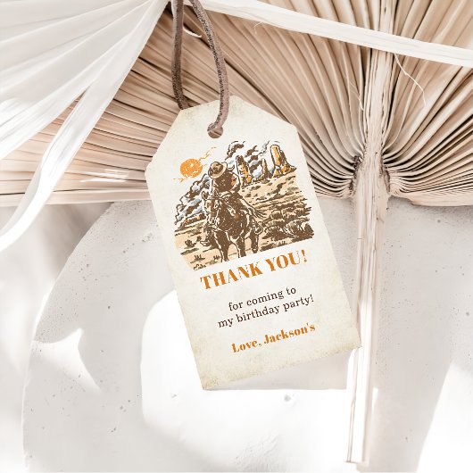 Western Cowboy Birthday Party Geschenkanhänger