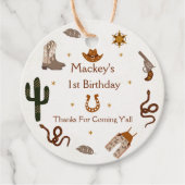 Western Cowboy Birthday Party Geschenkanhänger (Vorderseite)