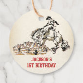 Western Cowboy Birthday Party Geschenkanhänger (Rückseite)