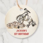 Western Cowboy Birthday Party Geschenkanhänger (Vorderseite)