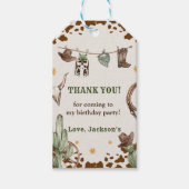 Western Cowboy Birthday Party Geschenkanhänger (Vorderseite)