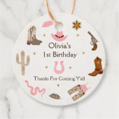 Western Cowboy Birthday Party Geschenkanhänger (Vorderseite)