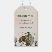 Western Cowboy Birthday Party Geschenkanhänger (Vorderseite)