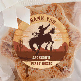 Western Cowboy Birthday Party Runder Aufkleber