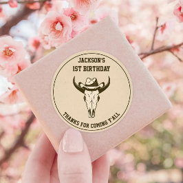 Western Cowboy Birthday Party Runder Aufkleber