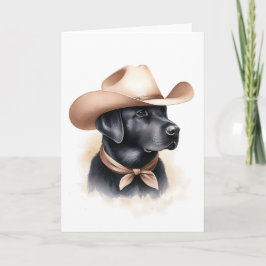 Western Cowboy Black Lab Country Art Art Karte