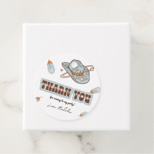 Western Cowboy Blue Birthday Circle Vielen Dank Ta Geschenkanhänger (Beispiel)