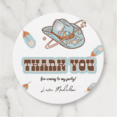 Western Cowboy Blue Birthday Circle Vielen Dank Ta Geschenkanhänger (Vorderseite)