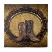 Western Cowboy Boot aus dem Stall Fliese (Vorderseite)