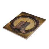 Western Cowboy Boot aus dem Stall Fliese (Seite)