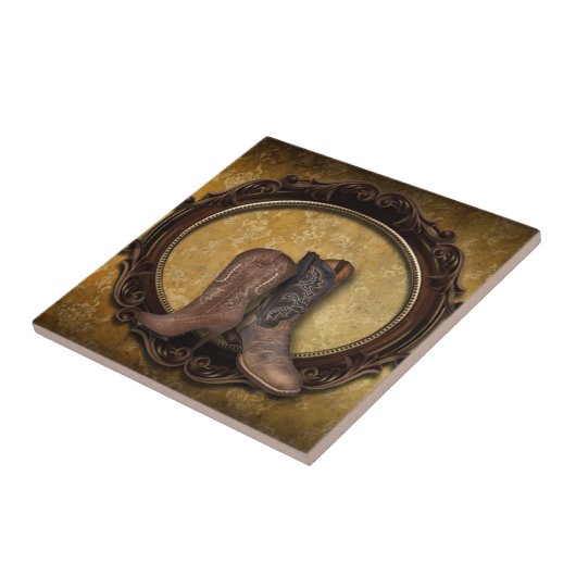 Western Cowboy Boot aus dem Stall Fliese (Seite)