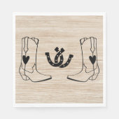 Western Cowboy Boot Country Wedding Wood Horseshoe Serviette (Vorderseite)