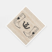 Western Cowboy Boot Country Wedding Wood Horseshoe Serviette (Ecke)