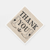 Western Cowboy Boot Country Wedding Wood Vielen Da Serviette (Ecke)