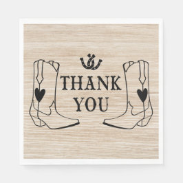 Western Cowboy Boot Country Wedding Wood Vielen Da Serviette