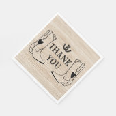 Western Cowboy Boot Country Wedding Wood Vielen Da Serviette (Ecke)