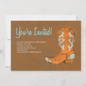 Western Cowboy Boot Einladung (Vorderseite)