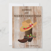 Western Cowboy Boot Hat Weihnachtsfeiertag Feiertagskarte (Vorderseite)