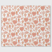 Western Cowboy Boot Howdy Cowgirl Pink Valentine's Geschenkpapier (Flach)